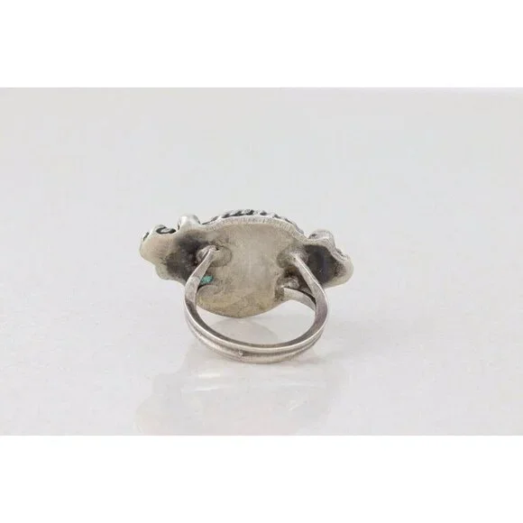 Sterling Silver Turquoise Ring Size 5 3/4 - Picture 7 of 8